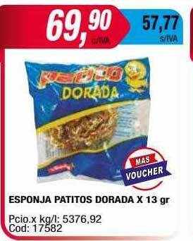 Maxiconsumo Esponja patitos dorada oferta