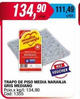 Maxiconsumo Trapo de piso media naranja gris mediano oferta
