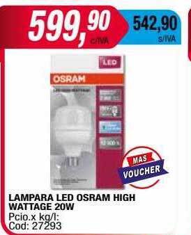 Maxiconsumo Lampara led osram high wattage 20w oferta