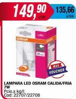 Maxiconsumo Lampara led osram calida fria 7w oferta