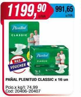 Maxiconsumo Pañal plenitud classic oferta