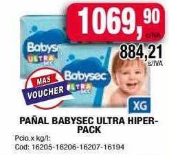 Maxiconsumo Pañal babysec ultra hiper-pack oferta
