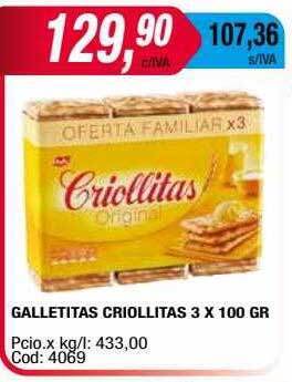 Maxiconsumo Galletitas criollitas oferta