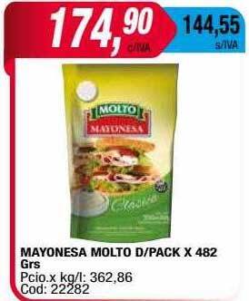 Maxiconsumo Mayonesa molto d pack oferta