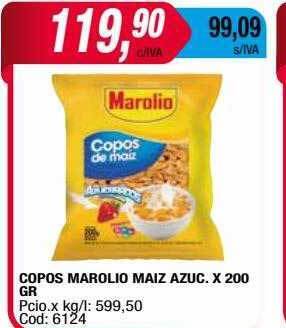 Maxiconsumo Copos marolio maiz azuc oferta
