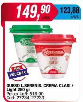 Maxiconsumo Queso l serenis crema clasi light oferta