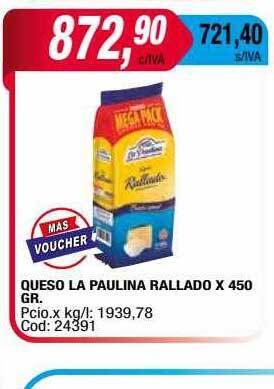 Maxiconsumo Queso la paulina rallado oferta