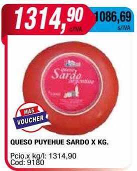 Maxiconsumo Queso puyehue sardo oferta