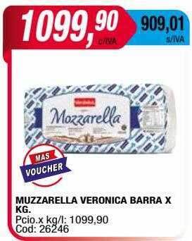 Maxiconsumo Muzzarella veronica barra oferta