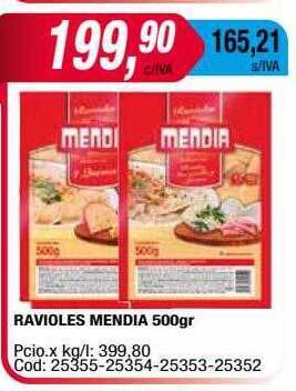Maxiconsumo Ravioles mendia oferta