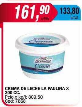 Maxiconsumo Crema de leche la paulina oferta