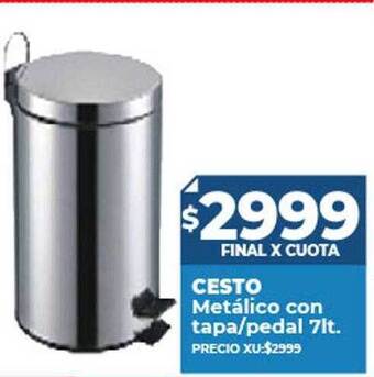 Supermayorista Vital Cesto metálico con tapa pedal oferta