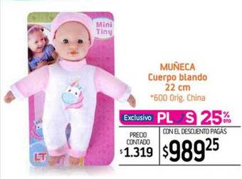 La Anonima Muñeca cuerpo blando 22 cm oferta