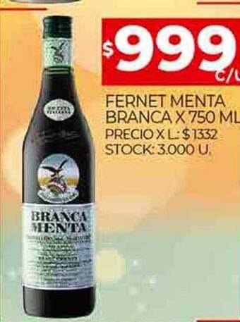 Supermercados DIA Fernet menta branca oferta