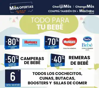 Changomas Huggies, sancor, camperas de bébé, remeras de bebé, todos los cochecitos, cunas, butacas, boosters y sillas de comer oferta