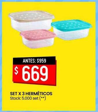 Changomas Set x3 herméticos oferta