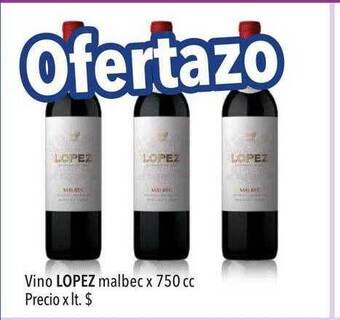 Hergo Vino lopez malbec x 750cc oferta