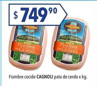 Hergo Fiambre cocido cagnoli pata de cerdo x kg oferta