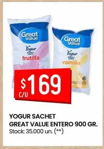 Changomas Yogur sachet great value entero 900gr oferta