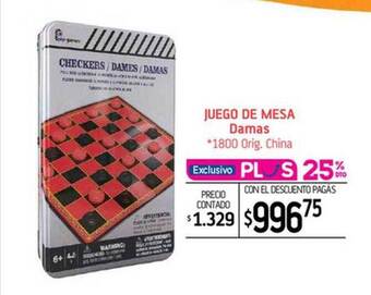 La Anonima Juego de mesa damas oferta