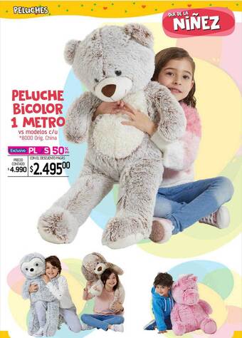 La Anonima Peluche bicolor 1 metro oferta