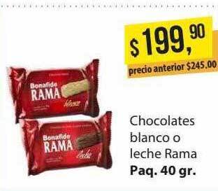 Supermercados Damesco Chocolates blanco o leche rama oferta