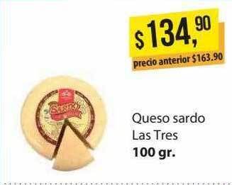 Supermercados Damesco Queso sardo las tres oferta