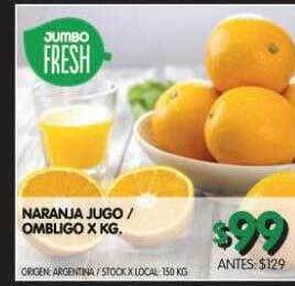 Jumbo Naranja jugo ombligo x kg oferta