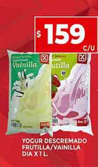 Supermercados DIA Yogur descremado frutilla-vainilla dia oferta