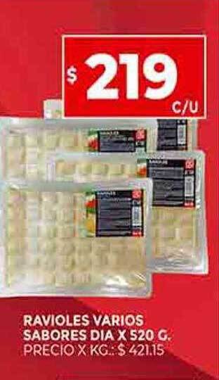 Supermercados DIA Ravioles varios sabores dia oferta
