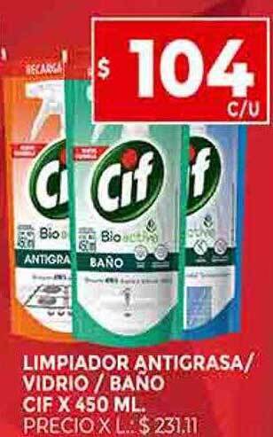 Supermercados DIA Limpiador antigrasa-vidrio-baño cif oferta