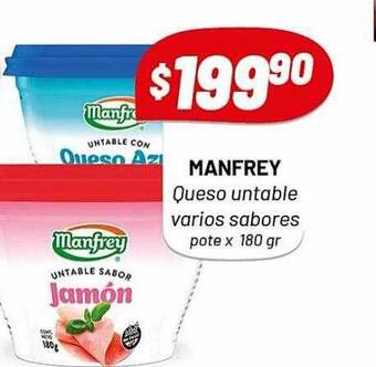 Almacor Manfrey queso untable varios sabores oferta