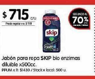 Disco Jabón para ropa skip bio enzimas diluible oferta