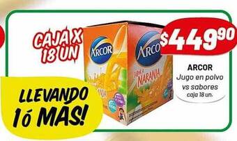 Almacor Arcor jugo en polvo vs sabores oferta
