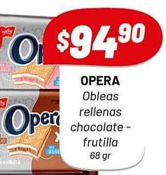 Almacor Opera obleas rellenas chocolate - frutilla oferta