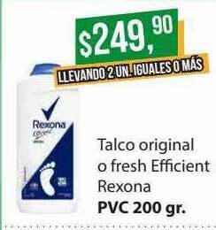 Supermercados Damesco Talco original o fresh efficient rexona oferta