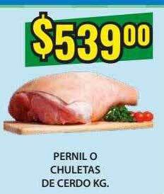 Supermercados Damesco Pernil o chuletas de cerdo oferta