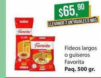 Supermercados Damesco Fideos largos o guiseros favorita oferta