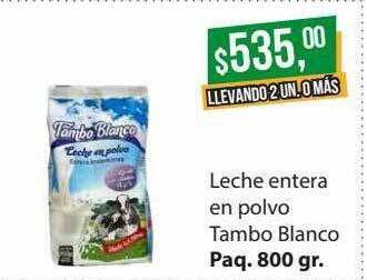 Supermercados Damesco Leche entera en polvo tambo blanco oferta