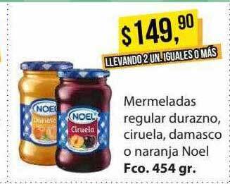 Supermercados Damesco Mermeladas regular durazno ciruela damasco o naranja noel oferta
