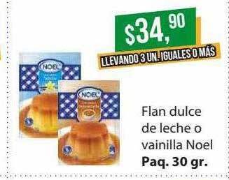 Supermercados Damesco Flan dulce de leche o vainilla noel oferta