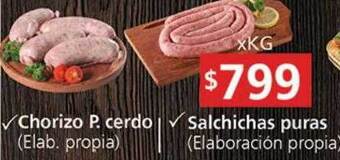 Supermercados Aiello Chorizo p cerdo salchichas puras oferta