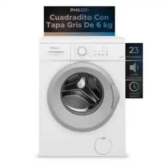 Musimundo Lavarropas philco cuadradito con tapa gris de 6 kg (phlf061b) 6 blanco oferta