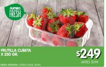 Jumbo Frutilla cubeta x 250g oferta
