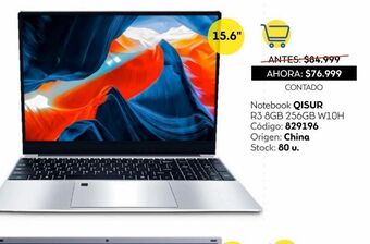Coppel Notebook qisur 15,6" r3 8gb 256gb w10h oferta