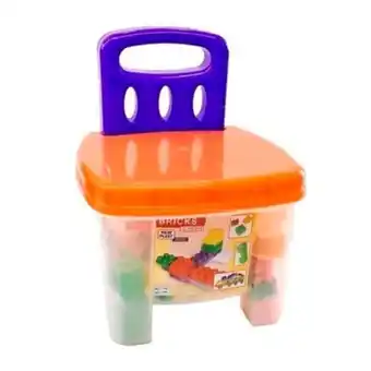 Pinturerías Rex Silla banquito juego de bloques brick 72 piezas 283 new plast oferta