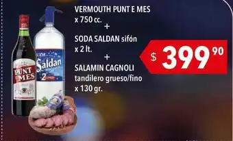 Hergo Vermouth Punt E Mex + Soda Saldan Sifón + Salamin Cagnoli Tandiler Grueso-Fino x750cc x2lt x130gr oferta