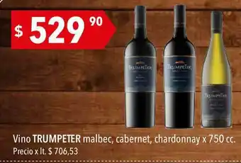 Hergo Vino Trumpeter Malbec, Cabernet, Chardonnay x750 cc oferta