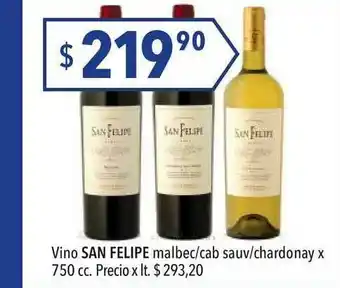 Hergo Vino San Felipe Malbec-Cab Sauv-Chardonay x750 cc oferta