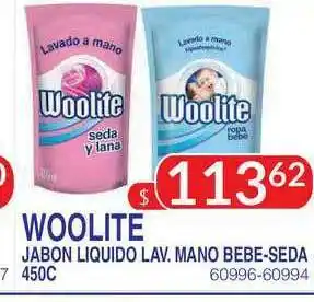 Masivos Woolite Jabon Liquido Lav.Mano Bebe-Seda 450 c oferta